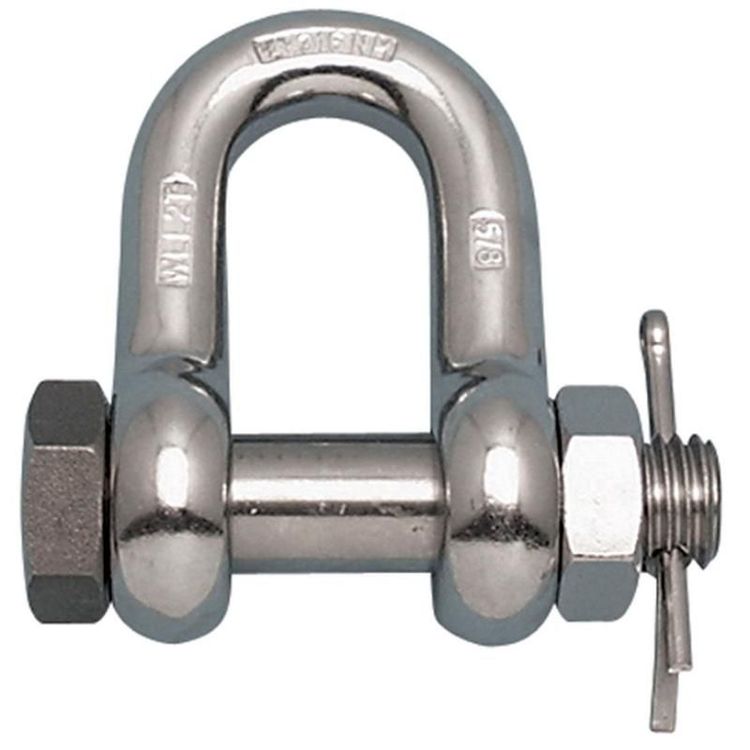 1" Type 316 Stainless Bolt Type Chain Shackle (WLL 10,000 lbs)