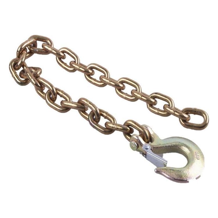 Nacm90 3/8" G70 White and Yellow Galvanized Link Transport Chain Trailer Safety Chain