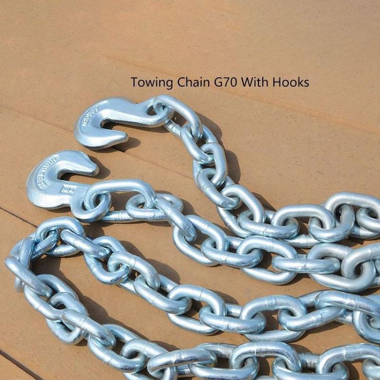 5/16" Trailer Safety Chain G70 Transport for Towing with Slip Hook