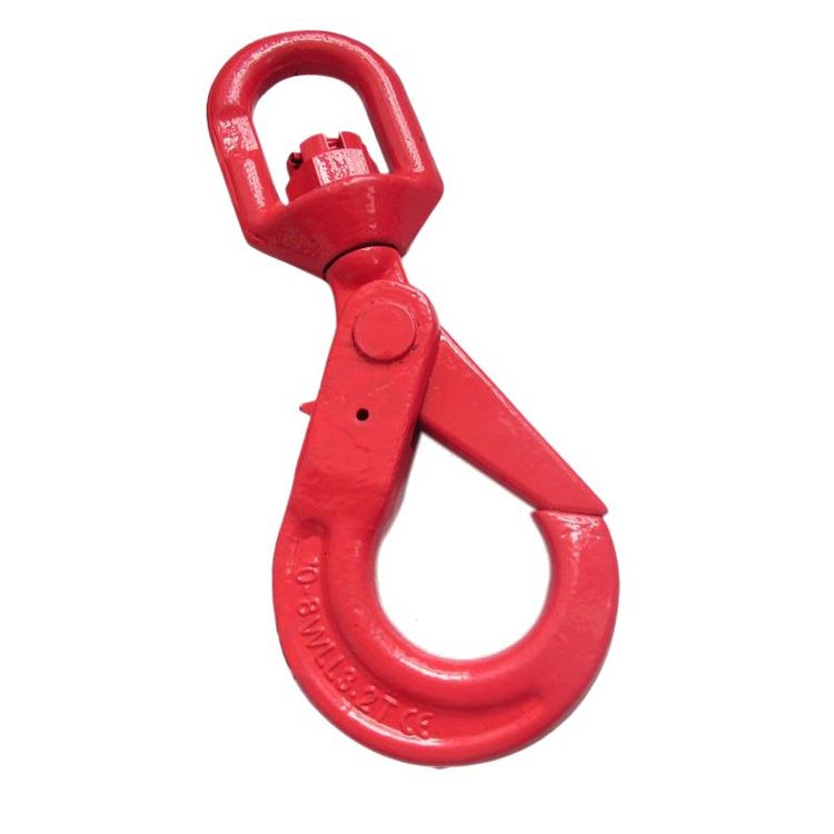 Painted Grade G80 Eye Swivel Safety Hoist Self-Locking Hook