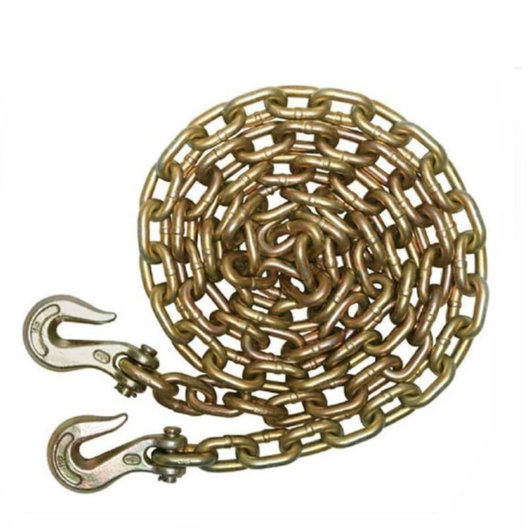 Nacm96 5/16" X 16′ G70 Chain with Grab Hooksheavy Duty Galvanized Chain Zinc Finish Steel Transport Towing Chain with Grab Hooks
