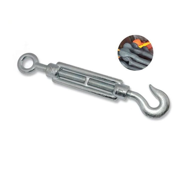 Marine Hardware Galvanized DIN1480 M20 Wire Rope Turnbuckle with Eye and Hook
